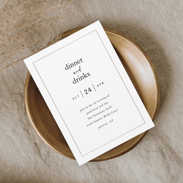 Invitación Fiesta de cena elegante moderna (Subido por el creador)
