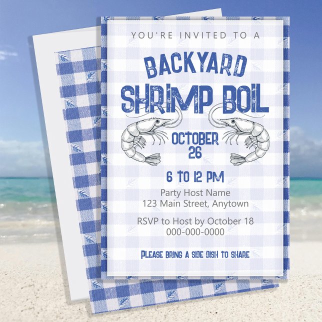 Invitación Fiesta de cena en el patio trasero con tema de mar (Subido por el creador)