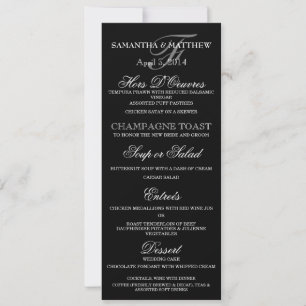 Invitación Fiesta de cena ensayo boda blanco negro
