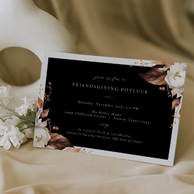 Invitación Fiesta de Cena Fall Floral Friendding (Subido por el creador)