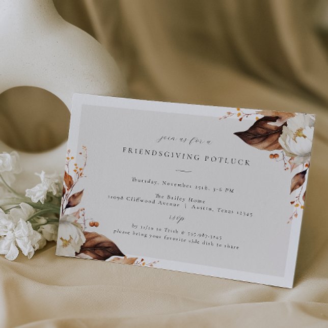 Invitación Fiesta de Cena Fall Floral Friendding (Subido por el creador)
