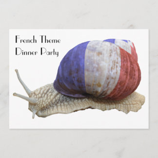 Invitación Fiesta de cena francés del tema con el caracol