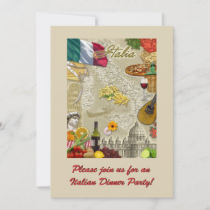 Invitación Fiesta de cena italiano