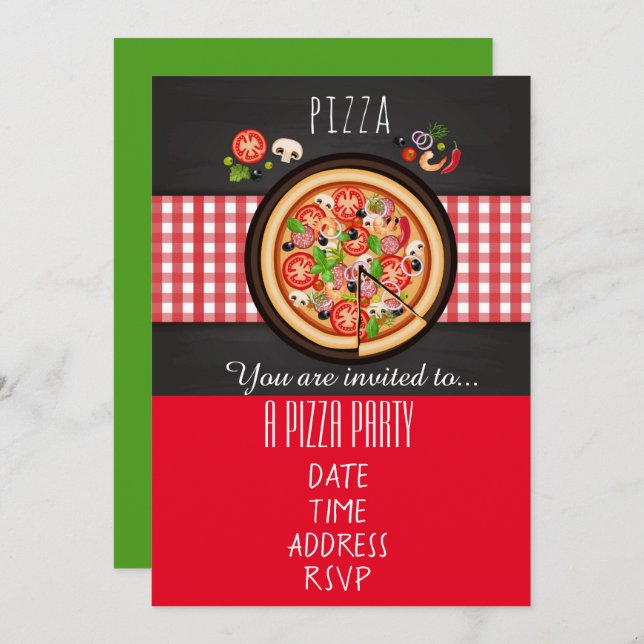 Invitación Fiesta de cena italiano de la pizza