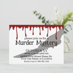 Invitación Fiesta de cena misterioso y aterrador asesino