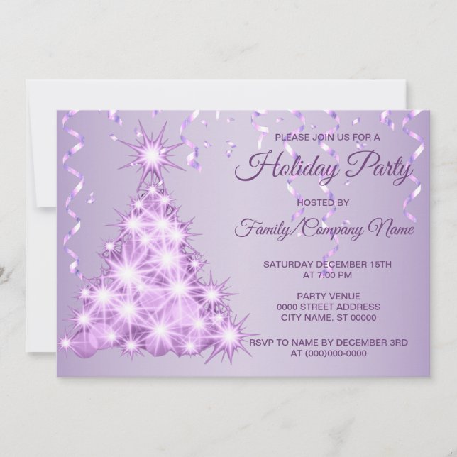 Invitación Fiesta de cena navideño navideño (Anverso)