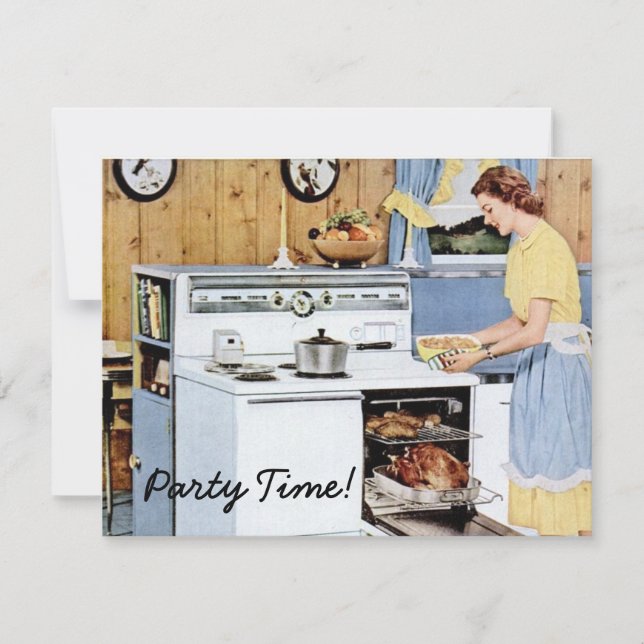 Invitación Fiesta de cena retro (Anverso)
