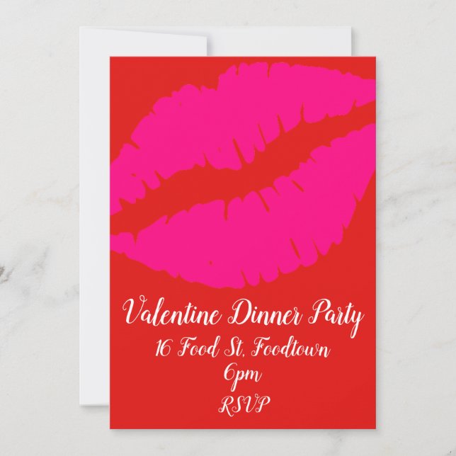 Invitación Fiesta de cena retro con el arte pop de San Valent (Anverso)
