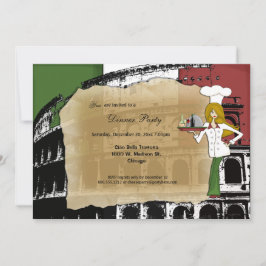 Invitación Fiesta de cena romano del coliseo