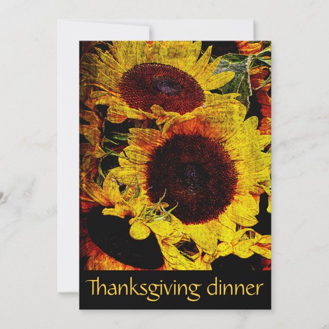 Invitación fiesta de cena rústico de la acción de gracias de (Anverso)