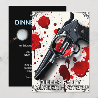 Invitación Fiesta de cena temática sobre el asesinato de Whod