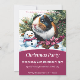 Invitación Fiesta de Cerdo y Navidades de Snowman en Guinea