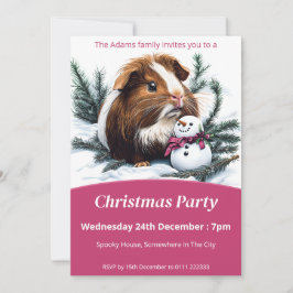 Invitación Fiesta de Cerdo y Navidades de Snowman en Guinea