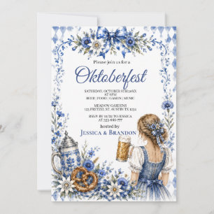 Invitación Fiesta de cerveza de pretzel alemán de Oktoberfest