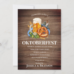 Invitación Fiesta de cerveza de pretzel alemán de Oktoberfest