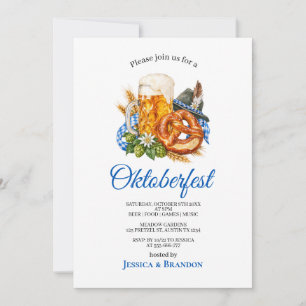Invitación Fiesta de cerveza de pretzel alemán de Oktoberfest
