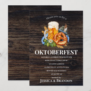 Invitación Fiesta de cerveza de pretzel alemán de Oktoberfest