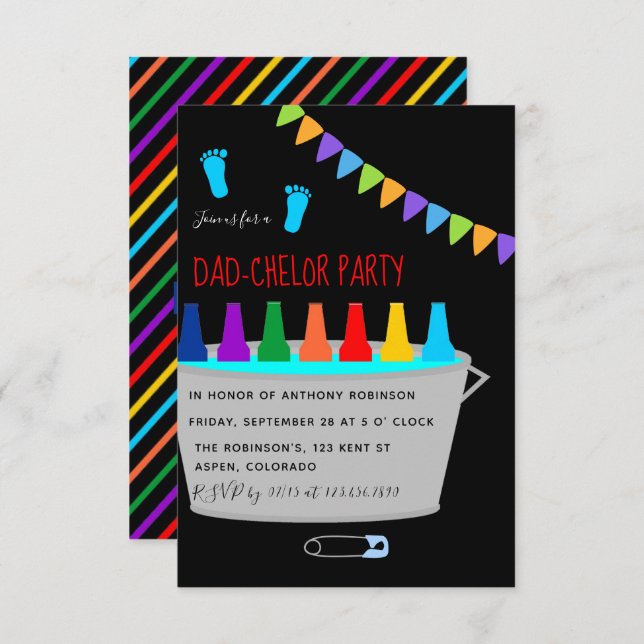 Invitación Fiesta de cerveza para el futuro papá (Anverso / Reverso)