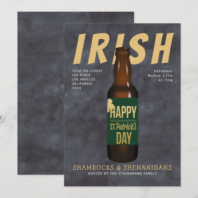 Invitación Fiesta De Cervezas En El Día De Los Patrocinadores (Anverso / Reverso)