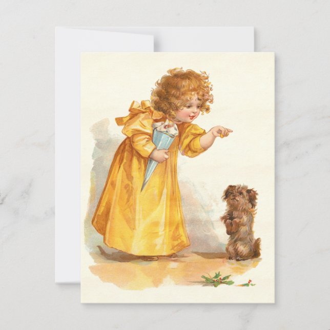 Invitación Fiesta de Chica victoriano de 3 ó 4 años (Anverso)