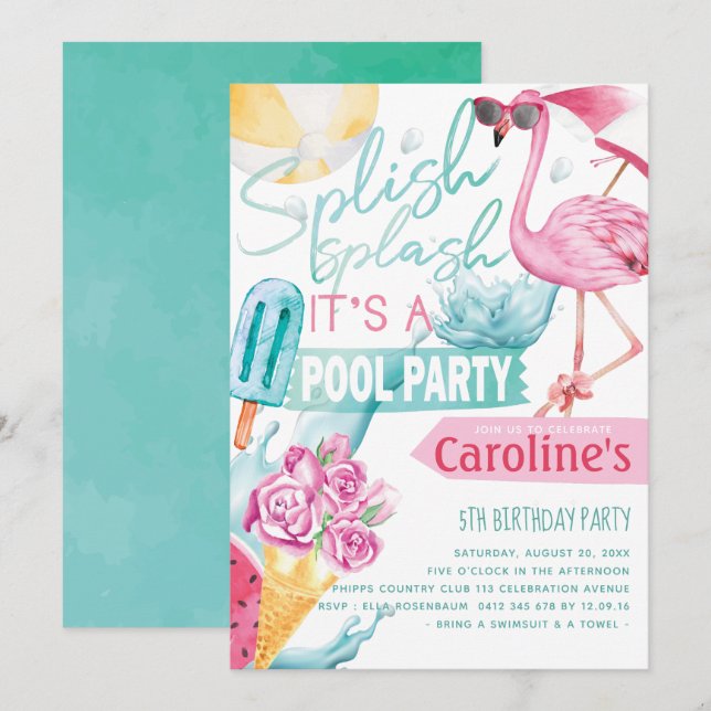Invitación Fiesta de chicas (Anverso / Reverso)