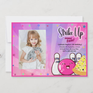 Invitación Fiesta de chicas con fotos de bolos con tie dye