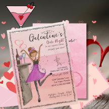 Fiesta de chicas de Galentine's Day Rosa Noche
