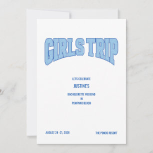 Invitación Fiesta de chicas VIAJE de Despedida de soltera Bri