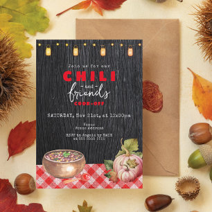 Invitación Fiesta de Chili de Acción de Gracias de Amigos