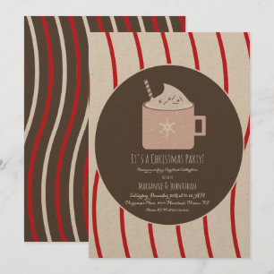 Invitación Fiesta de Chocolate Caliente de Navidad Caña de Ca