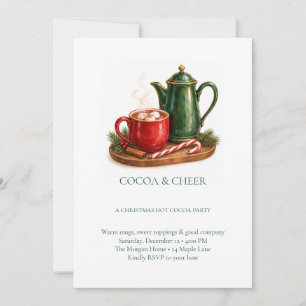 Invitación Fiesta de Chocolate Caliente de Navidad Cocoa y Al