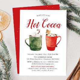 Invitación Fiesta de Chocolate Caliente en Navidad con Acuare