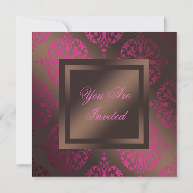 Invitación Fiesta de chocolate marrón rosa intenso (Anverso)