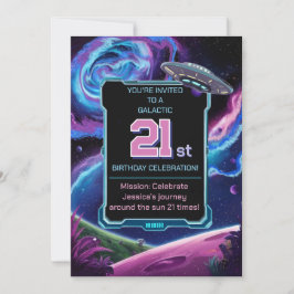 Invitación fiesta de ciencia ficción Sci Fi Galactic 21st