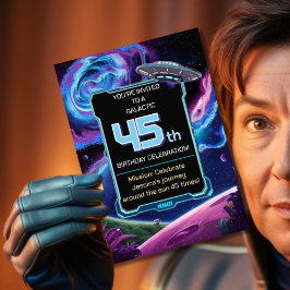 Invitación fiesta de ciencia ficción Sci Fi Galactic 45