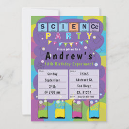 Invitación Fiesta de Ciencia - Fiesta de Cumpleaños Temática 