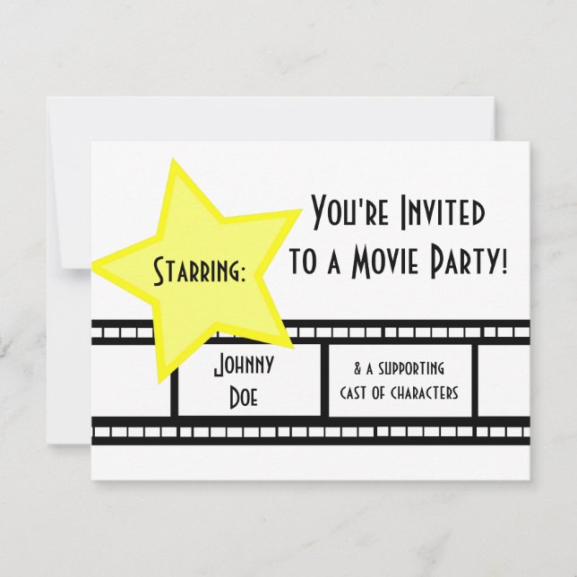 Invitación Fiesta de cine (Anverso)