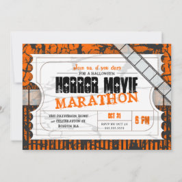 Invitación Fiesta de cine de películas de Ticket de Halloween
