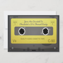 Invitación fiesta de cintas de música retro estilo años 80