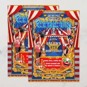Invitación FIESTA DE CIRCO Carpa Gran Circo Cumpleaños Vintag
