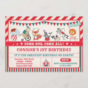 Invitación Fiesta de circo de cumpleaños de carnaval invita