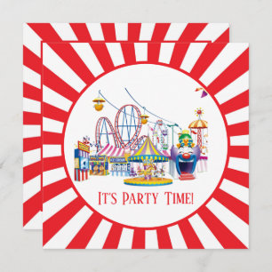 Invitación fiesta de circo de parque temático fresco agregar 