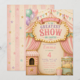 Invitación Fiesta de Circo Pastel