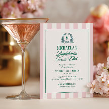 Fiesta de club social de soltera con rayas preppy