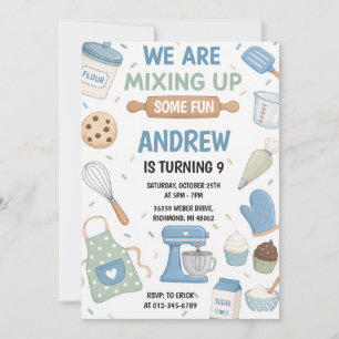 Invitación Fiesta de Cocina de Chef Boys Personalizados