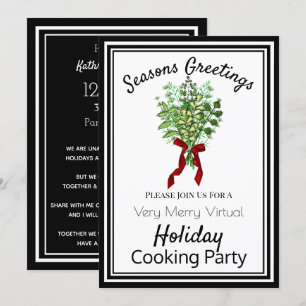 Invitación Fiesta de cocina de vacaciones virtuales