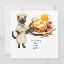 Invitación Fiesta de Cocina del Chef Gato para Amantes de los