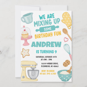 Invitación Fiesta de Cocina para Niños con Chef Personalizado