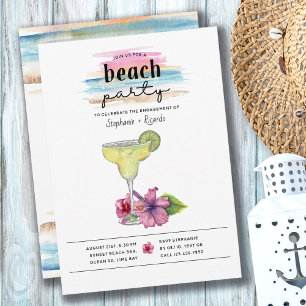 Invitación Fiesta de Cocktail Beach Margarita Hibiscus Engage