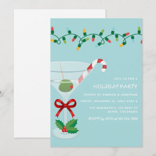 Invitación Fiesta de Cocktail de Navidad y Drift de Nieve